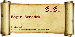 Bagin Benedek névjegykártya